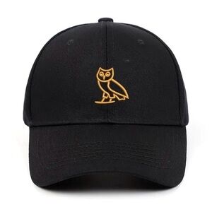 Black Cap with Gold Owl Logo Streetwear Hat Hip Hop